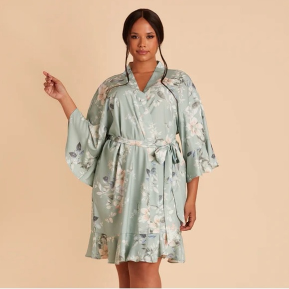 Birdy Grey Ruffle Robe Sage Green - Picture 4 of 4